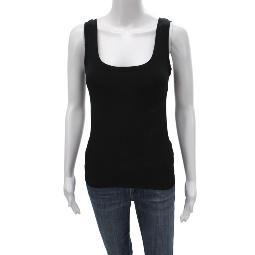 Bordeaux Women Black Sleeveless Scoop Neck Basic Tank Nylon Size One Size